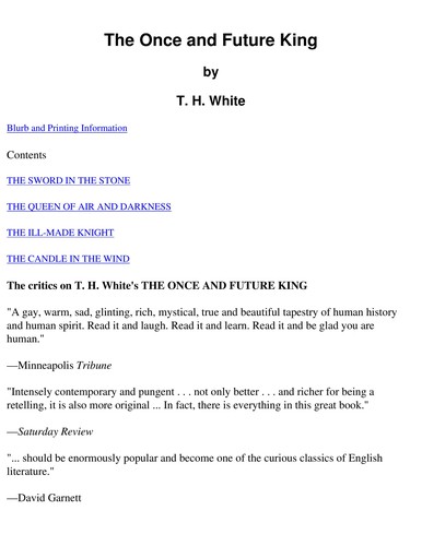 Terence Hanbury White: The once and future king (1991, Ace Books)